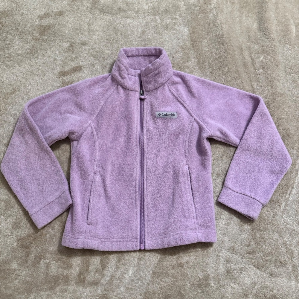 Columbia Girls Benton Springs Fleece Jacket Lavender Purple Full Zip XS 6/6X